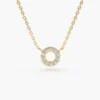 Mini diamond circle necklace in sterling silver with a clean circular design