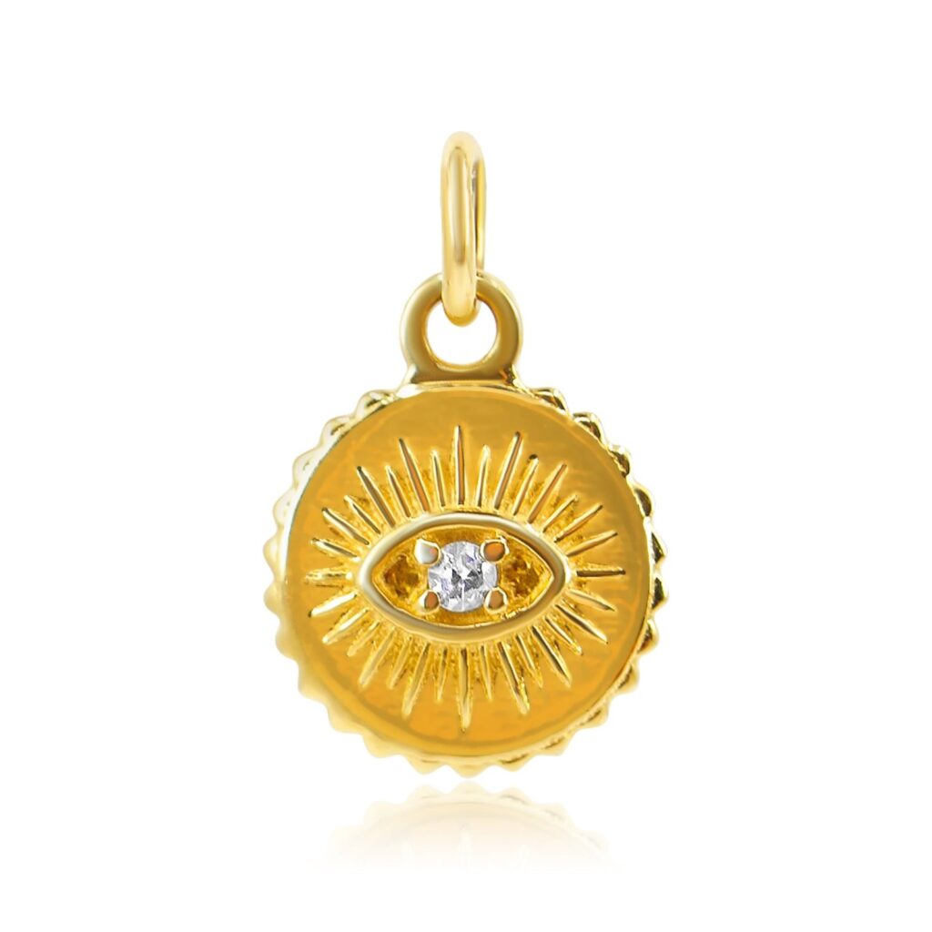 925 Sterling Silver Mini Diamond Evil Eye Charm