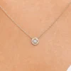 Mini Diamond Halo Necklace featuring Premium CZ stones and micro pave setting