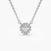 Subtle 925 Sterling Silver halo necklace with compact 0.15 ct design