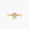 925 Sterling Silver Mini Diamond Hamsa Ring