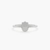 925 Sterling Silver Mini Diamond Hamsa Ring - Image 2