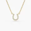 925 Sterling Silver Mini Diamond Horseshoe Necklace