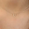 925 Sterling Silver Mini Diamond Horseshoe Necklace - Image 2