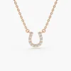 925 Sterling Silver Mini Diamond Horseshoe Necklace - Image 3