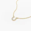 925 Sterling Silver Mini Diamond Horseshoe Necklace - Image 4