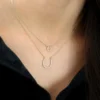 925 Sterling Silver Mini Diamond Horseshoe Necklace - Image 5