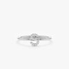 925 Sterling Silver Mini Diamond Initial Ring - Image 2