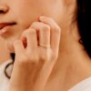 925 Sterling Silver Mini Diamond Initial Ring - Image 3