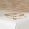 925 Sterling Silver Mini Diamond Initial Ring - Image 5