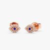925 Sterling Silver Mini Diamond Sapphire Evil Eye Studs - Image 5