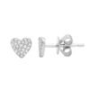 925 Sterling Silver Mini Pave Diamond Heart Earring - Image 3