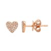 925 Sterling Silver Mini Pave Diamond Heart Earring - Image 4