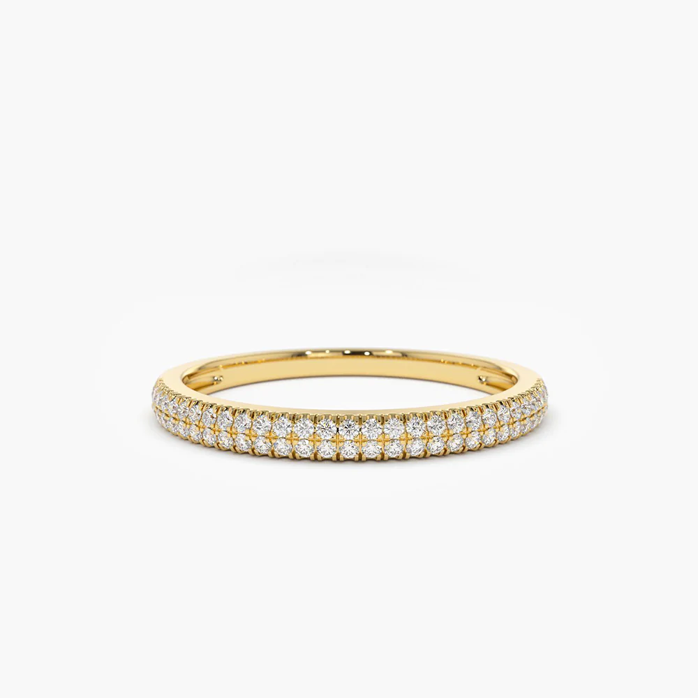 925 Sterling Silver Mini Round Ring with Diamonds Ring