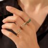 925 Sterling Silver Minimalist Emerald Promise Ring - Image 5