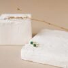 Malachite stud earrings with a clean, understated design