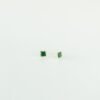 Gold-plated sterling silver stud earrings with a compact malachite stone