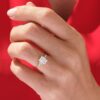 1ct Emerald Cut Engagement Ring with Marquise and Round Side Stones - Image 10