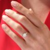 1ct Emerald Cut Engagement Ring with Marquise and Round Side Stones - Image 11