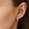 Sterling silver statement stud earrings with mixed diamond shapes