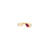 925 Sterling Silver Modernist Pear Cut Ruby Open Ring