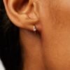 925 Sterling Silver Moissanite Huggie Earrings