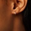 925 Sterling Silver Moissanite Huggie Earrings - Image 2