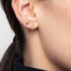 925 Sterling Silver Moissanite Huggie Earrings - Image 5