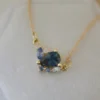 925 Sterling Silver Montana Sapphire Cluster Necklace
