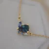 925 Sterling Silver Montana Sapphire Cluster Necklace - Image 4