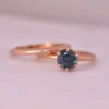 Classic engagement ring set with polished sterling silver finish