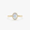 925 Sterling Silver Moonstone and Diamond Engagement Ring