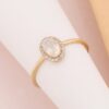 925 Sterling Silver Moonstone and Diamond Engagement Ring - Image 2