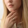 925 Sterling Silver Moonstone and Diamond Engagement Ring - Image 4