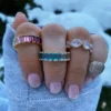 Moonstone ring with thick gold plating and sterling silver