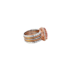 Sterling silver ring featuring a graceful halo and refined finish