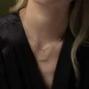Morse code necklace featuring Premium CZ Diamond details
