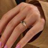 925 Sterling Silver Moss Agate Engagement Ring - Image 2