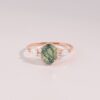 925 Sterling Silver Moss Agate Engagement Ring - Image 4