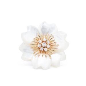 925 Sterling Silver Mother of Pearl Flower Ring