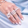 925 Sterling Silver  Multi Bezel Pear Ring - Image 2