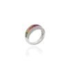 925 Sterling Silver Multi Color Sapphire and Diamond Ring - Image 7