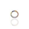 925 Sterling Silver Multi Color Sapphire Band with 7.13 carats of stones