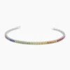 925 Sterling Silver Multi-Color Sapphire Tennis Bracelet | Rainbow Sapphire Tennis Bracelet - Image 2