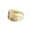 925 Sterling Silver Multi-Color Sapphire Two-Row Ring - Image 2