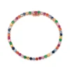 925 Sterling Silver Multi color tennis bracelet