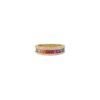 925 Sterling Silver Multi Colored Sapphire and Diamond Band