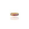 925 Sterling Silver Multi Colored Sapphire and Diamond Band - Image 2