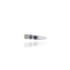 Elegant ring with multi coloured sapphires and clear diamond detailing