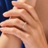 Gold-plated sterling silver ring with a refined cluster setting